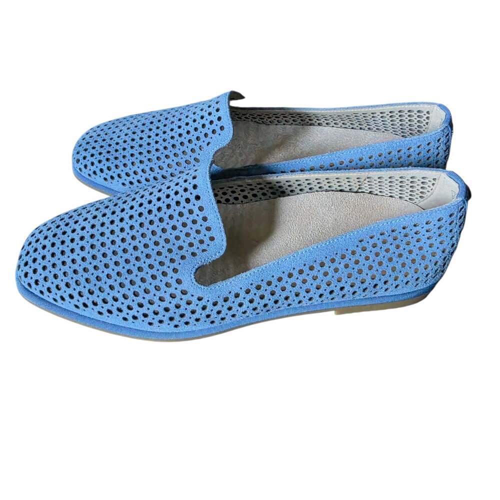 NWOB Vionic Willa 2.0 Perforated Womens Blue Suede Loafer Flats Sz 7